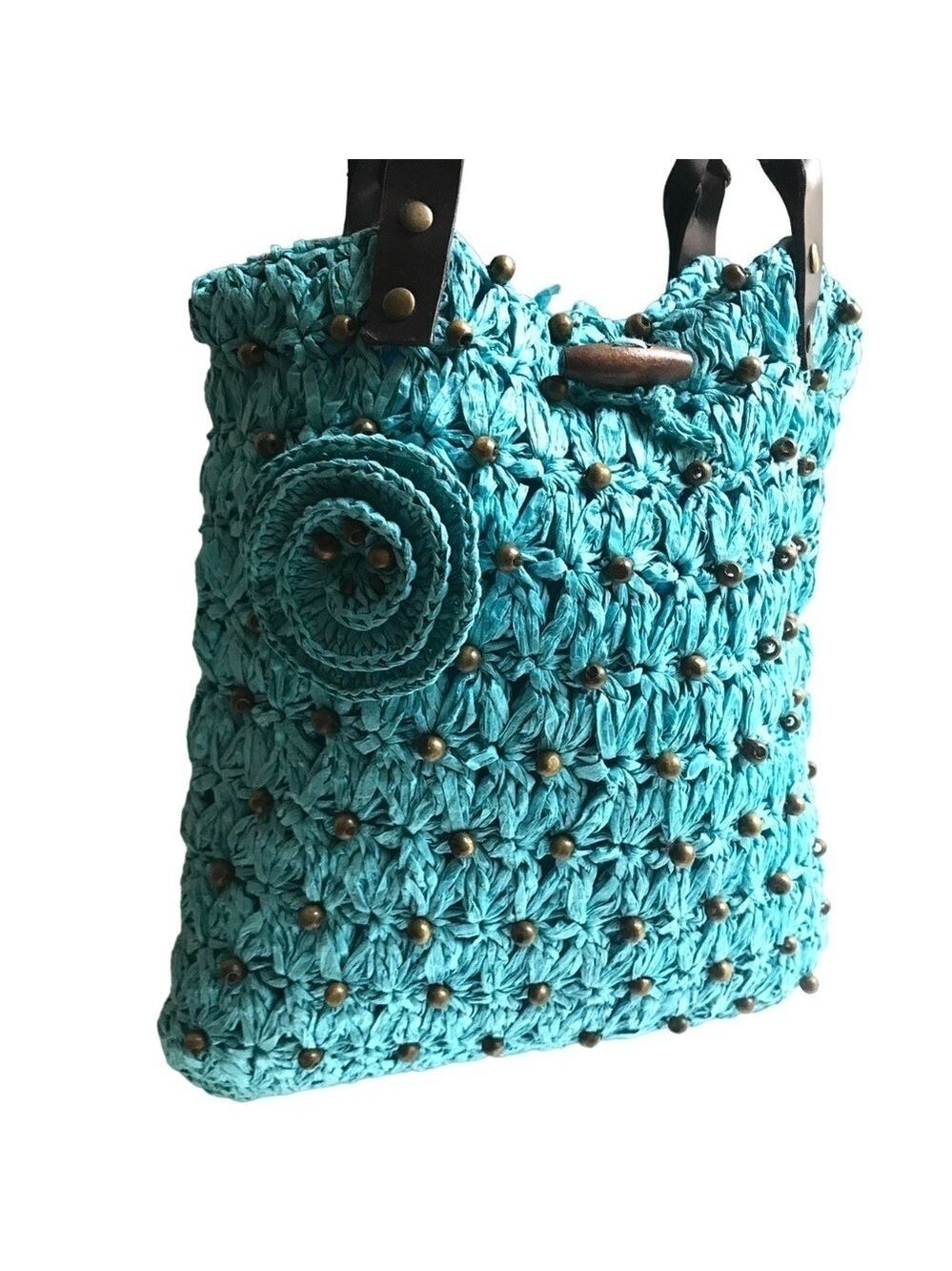 Naturalizer Woven Paper & Wooden Bead Shoulder Bag - Picture 2 of 14